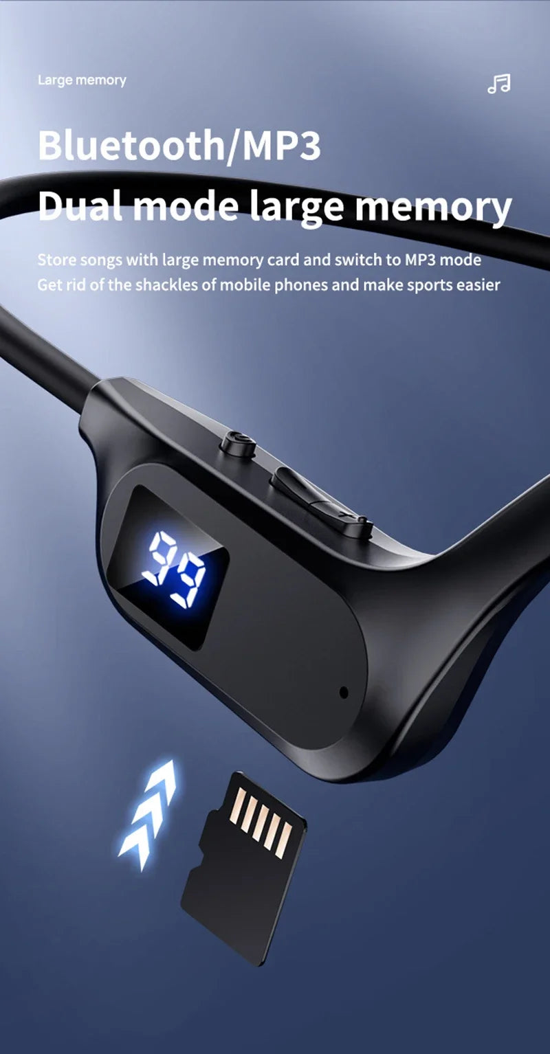 Wireless Earphone Bone Conduction Sport Swimming Bluetooth Compatible Earphones Hand-free With Mic For Sports Earbud 2026