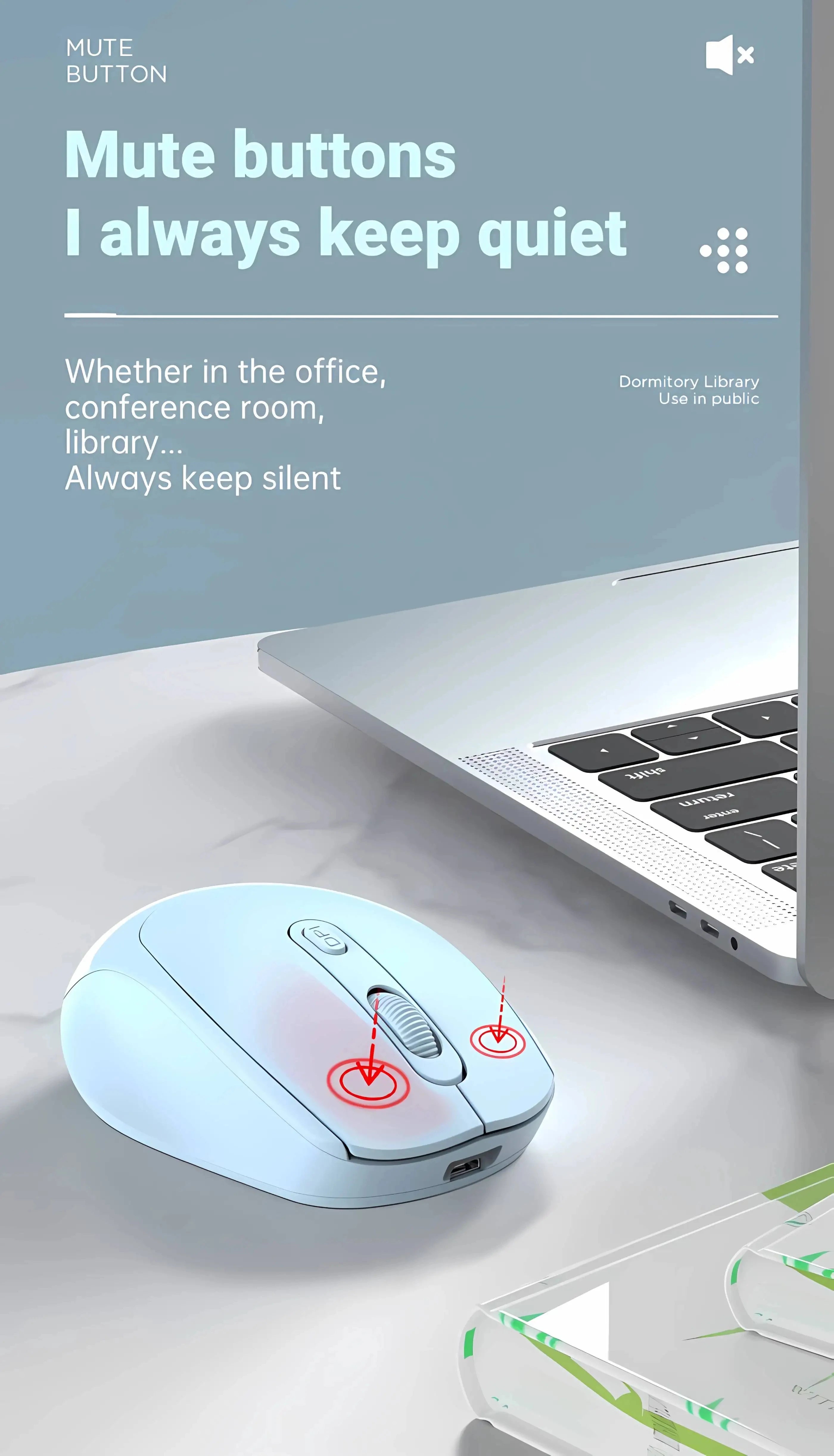 Wireless Silent Mouse Bluetooth-compatible 2.4G Dual Mode Rechargeable Optical Mouse 1600 DPI For MacBook Laptop PC Game Office