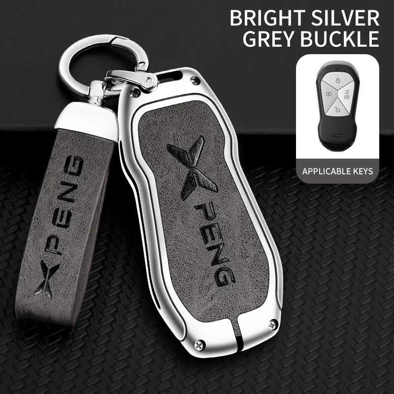 Metal Car Key Fob Cover Case Shell For Xpeng Xiaopeng P5 P7 G9 G3i Holder Interior Keychain Leather Accessories