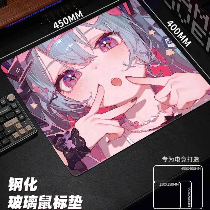 Large Tempered Glass Mouse Pad Extra Large FPS Esports Desk Pad Upgraded Smooth Custom Anti Slip Special Crystal Mist Surface
