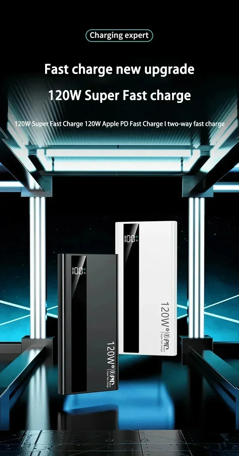 Lenovo 120W Fast Charging 2026 Large Capacity 200000mAh Digital Display Power Bank Outdoor Power Supply for Huawei iPhone