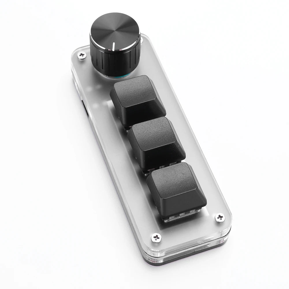 Programmable DIY Mechanical Keyboard Bluetooth/USB Wired RGB Custom Mini 3 Key 1 Knob Knob Macro Hotswap Keypa for Laptop