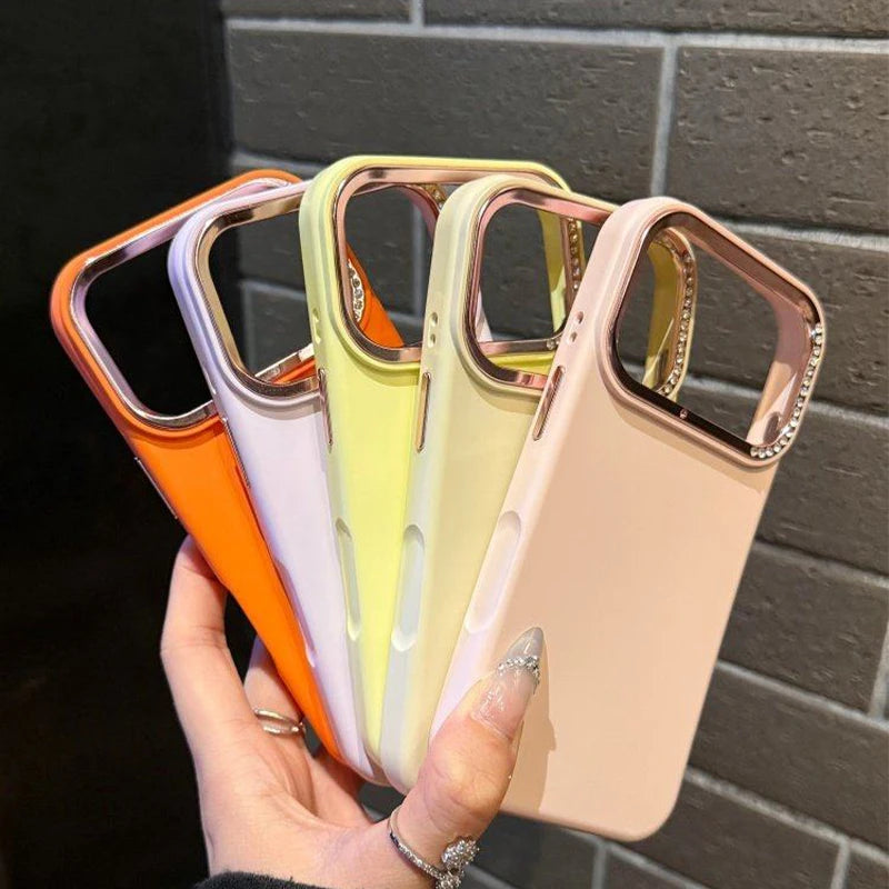 Rhinestone Silicone Phone Case for iPhone 17/16/15/14/13/12/11 pro Max - Soft Comfortable Design Compatible with Multiple Models