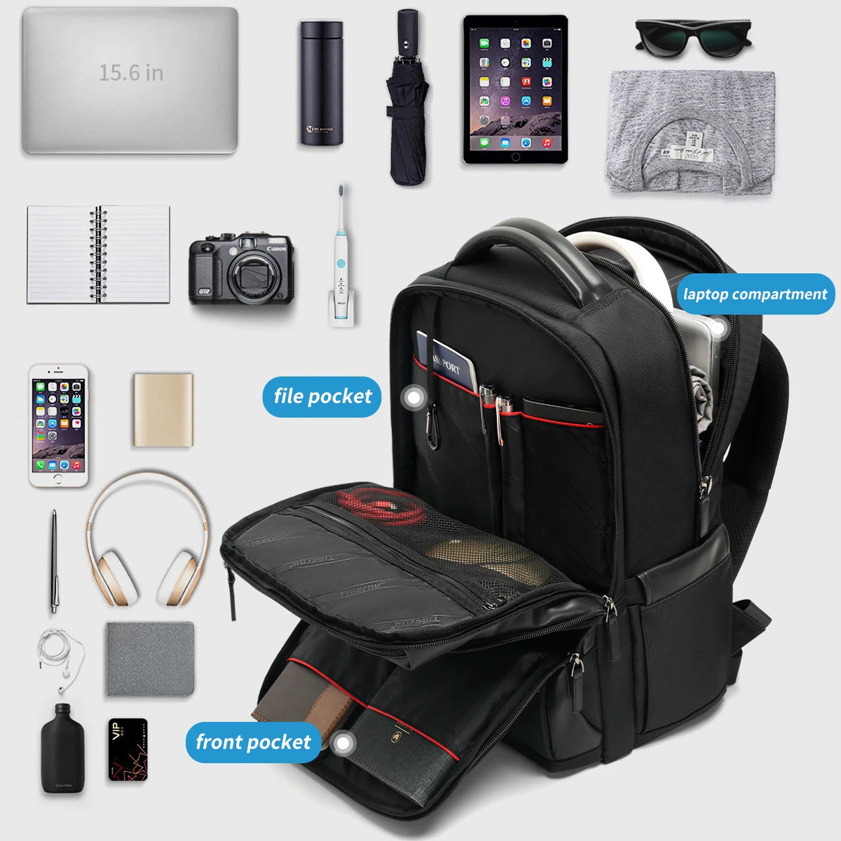 Tigernu Travel Backpacks For Men 14 15.6 17inch Laptop Backpacks Business Backpack Bags For Travel Backpacks Schoolbag knapsack