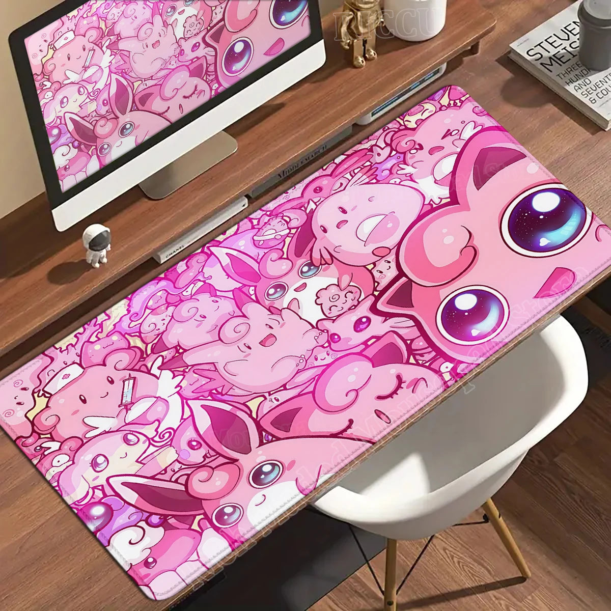 Kawaii Pink Keyboard Pad Clefairy Anime Gamer PC Cabinet Mouse Pad Ppokemon Jigglypuff Mousepad Laptop DeskMat E-Sports Mousemat