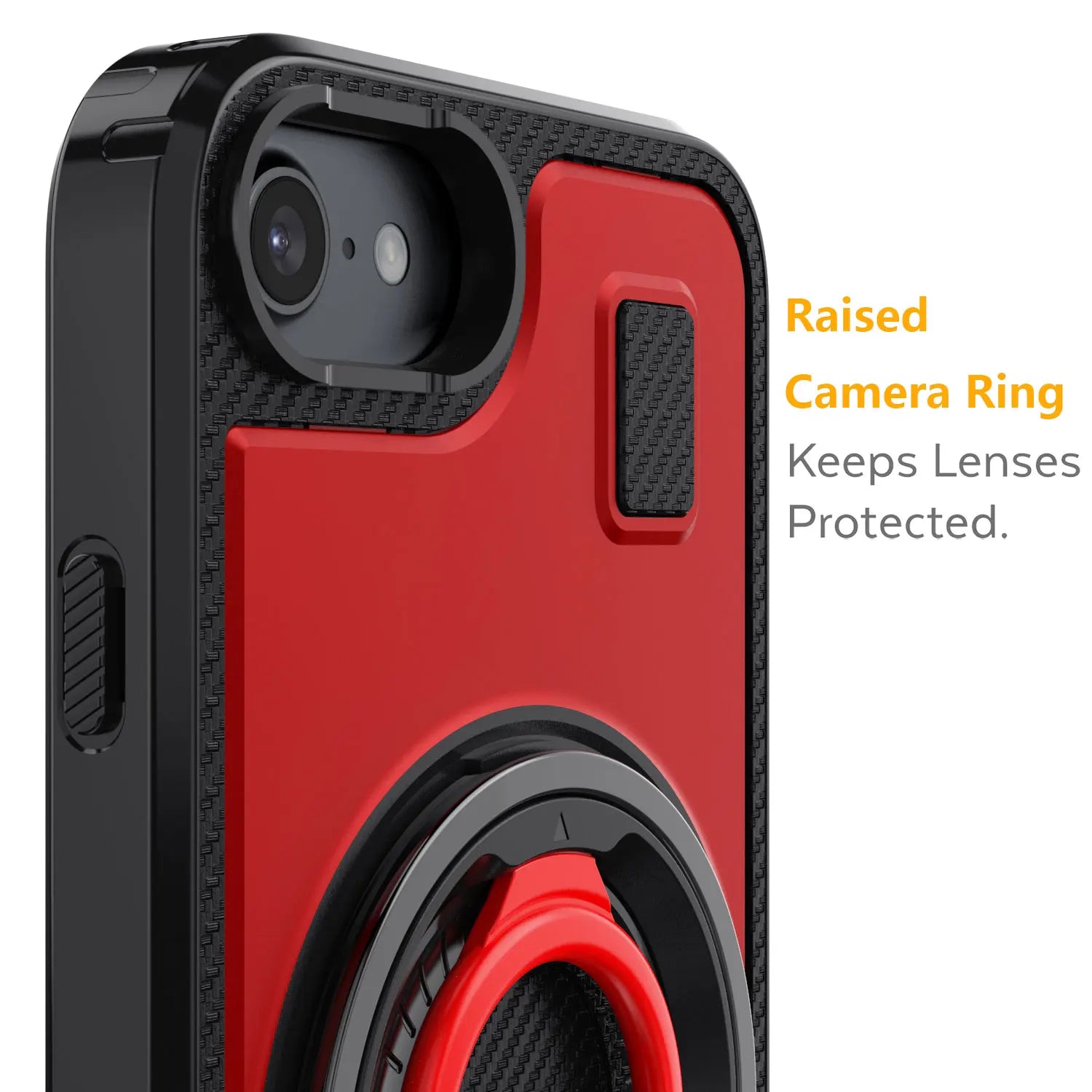 For iPhone SE 2020 iPhone SE 2022 SE 2nd 3rd Case Hybrid Shockproof Double Ring Kickstand Stand Rugged Phone Hard Slim Cover Red
