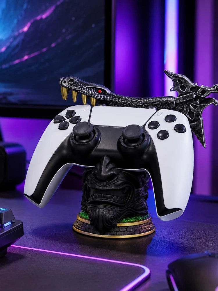 Creative Imitation Demon Resin Game Controller Stand Fit Ps5 Ps4 Xbox Switch Gamepad Support Desktop Decor Gaming Accessories