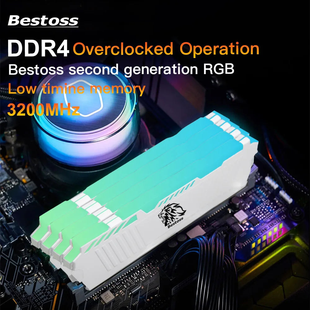 Bestoss Memory Ram ddr4 8GB16GB 32GB XMP 2.0 3200mhz 288pin 1.2V U-DIMM RGB Memory for Computer - WinSupport Tech
