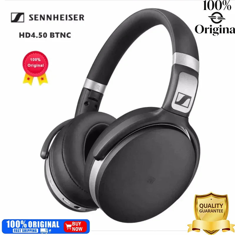 Sennheiser HD4.50BTNC Headphones  Noise Isolation Stereo Headsets Black Game Earphones Wireless Bluetooth Earphones