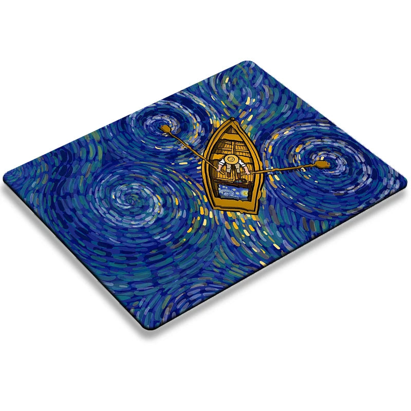 Van Gogh Illustration Anime Mouse Pad Kawaii Pc Accessories Gaming Laptops Mousepad Gamer Deskmat Desk Protector Keyboard Mat