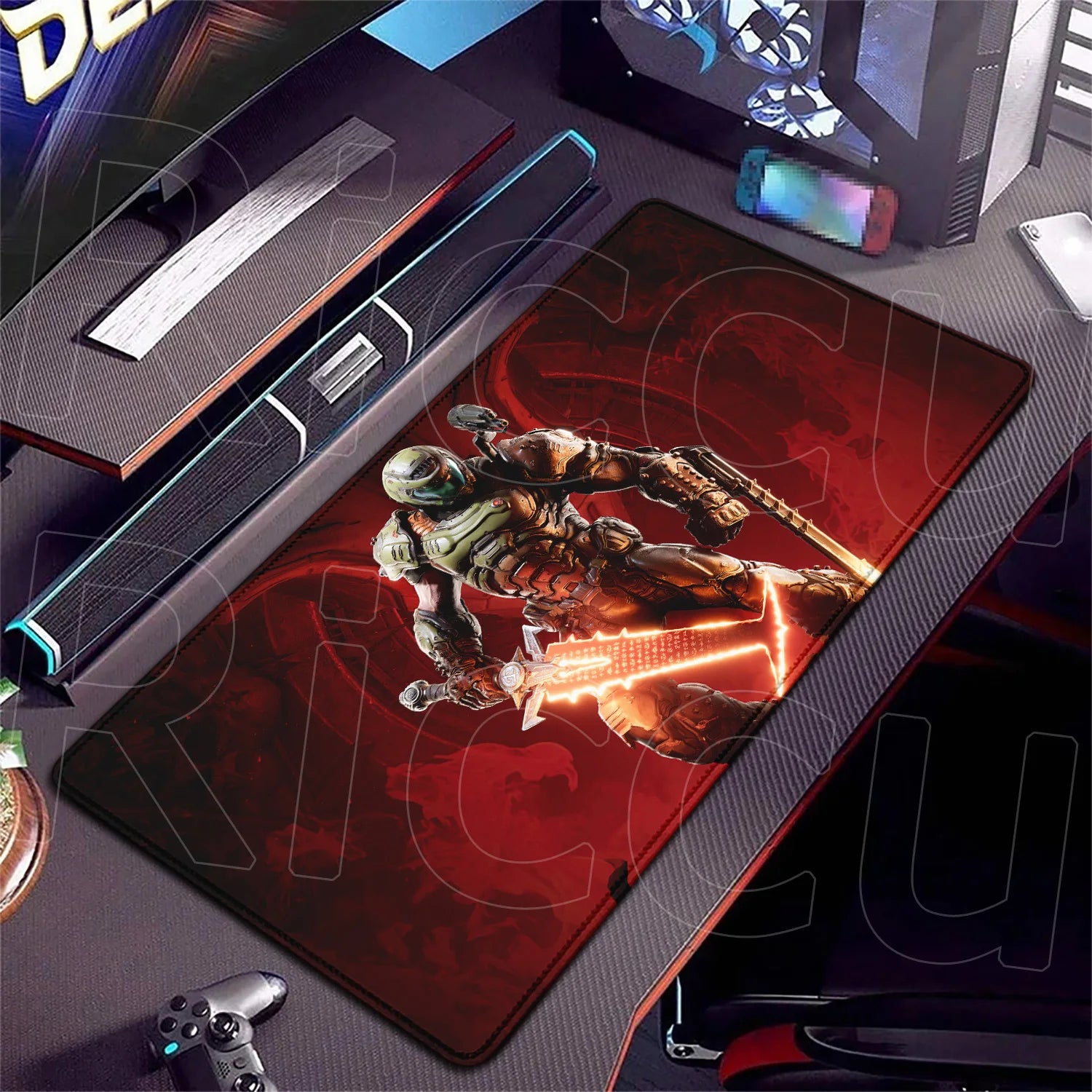 PC accessories 400x900mm Desk Mat Popular games D-Doom Mousepad Large Gaming Mouse Pad LockEdge Computer Keyboard Table DeskMat
