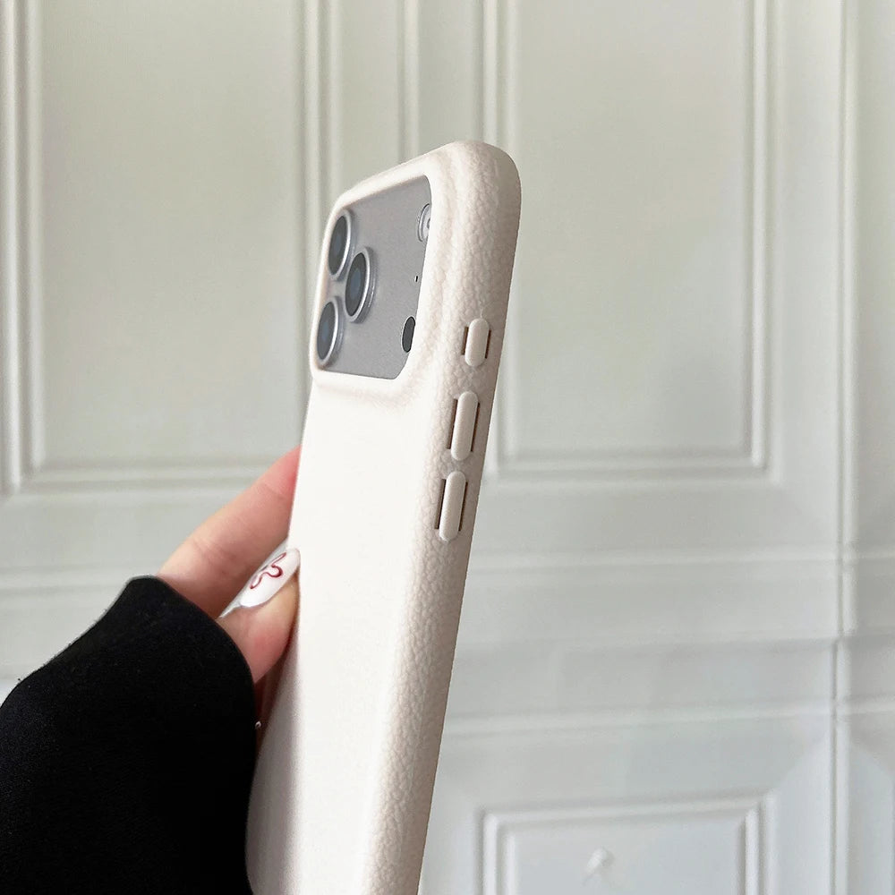Luxury Leather Texture Phone Case for iPhone 17 pro Max/Air 16/15/14/13/12/11 plus pro Max - Shockproof Soft TPU Cover Shell