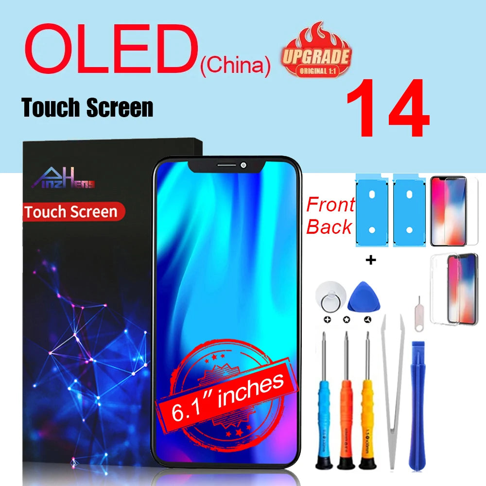 PINZHENG High Quality Screen INCELL LCD OLED For iPhone 14 Pro 15 Plus 13 Pro Max Display For iPhone Replacement With Tools
