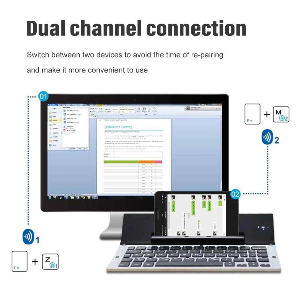 Wireless Folding Keyboard BT 5.1 Numeric Keypad for IOS Android Windows for Ipad Tablet Portable Mini Digital Keypad