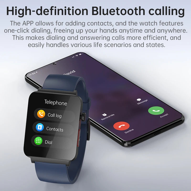 KS03 PRO Health Smart Watch For Men Women Bluetooth Calling Fitness Tracker Smartwatch E/C/G Test Outdoor 1.96