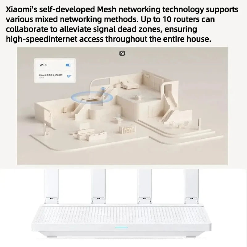 Xiaomi Router AX3000T 2.4G 5G Mesh Technology WiFi 6 Efficient Wall Penetration Children Online Protection WiFi Router - WinSupport Tech