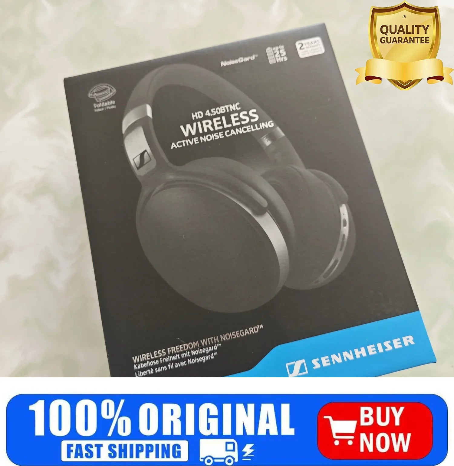 Sennheiser HD4.50BTNC Headphones  Noise Isolation Stereo Headsets Black Game Earphones Wireless Bluetooth Earphones