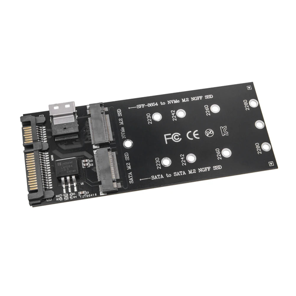 M2 to SATA Adapter SFF8654 to M2 NVMe SSD Converter Expansion Card Riser Board for PC Desktop Mainboard Upgrade