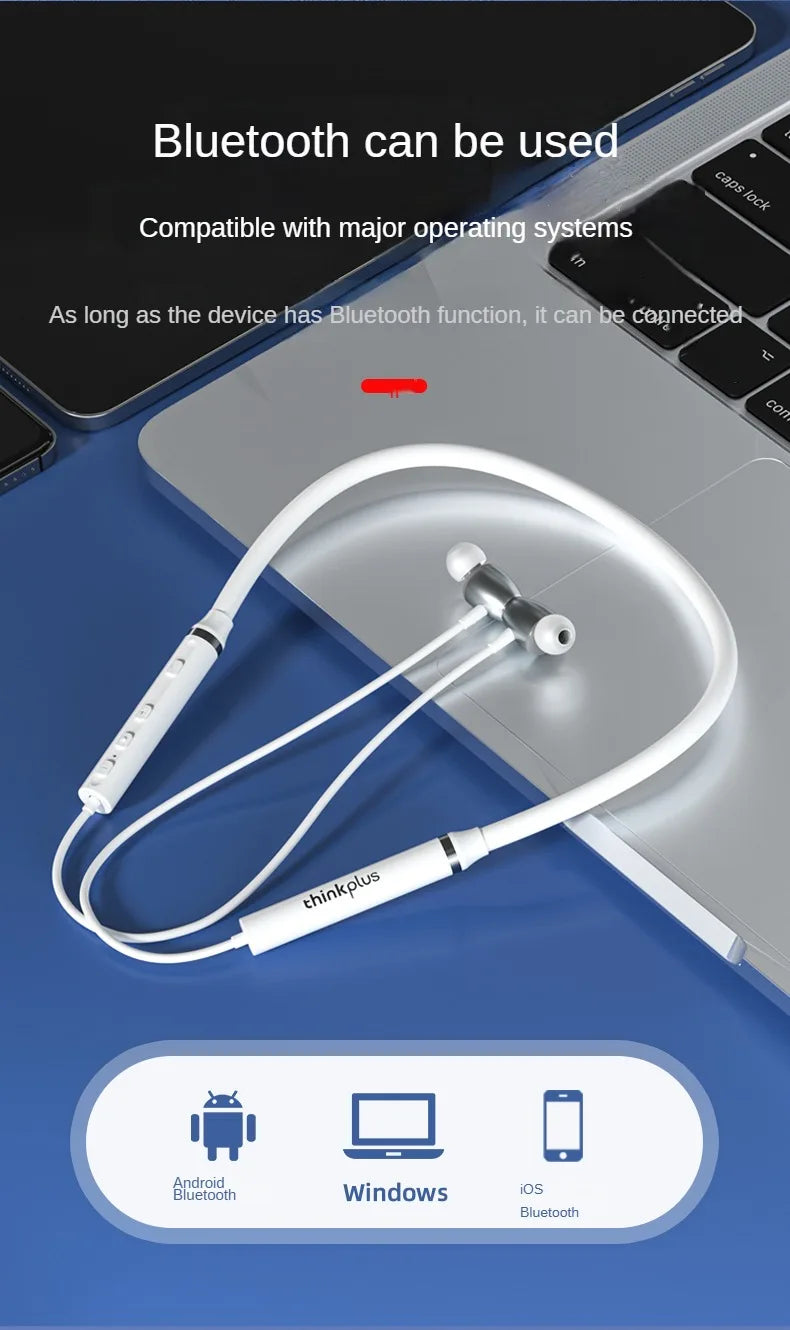 Lenovo Bluetooth Earphones HE05XII Wireless Earbuds Magnetic Neckband Earphone Waterproof Sport Headset Mic Noise Cancelling