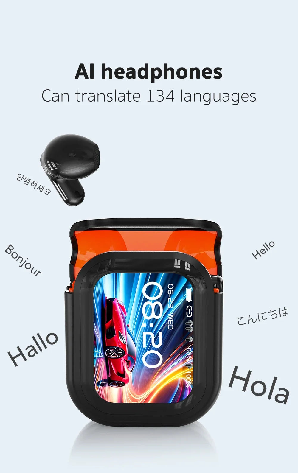 2026 New Bluetooth 6.0 Wireless Headset Translation Headset IPX4 Waterproof Grade And Long Battery Life.
