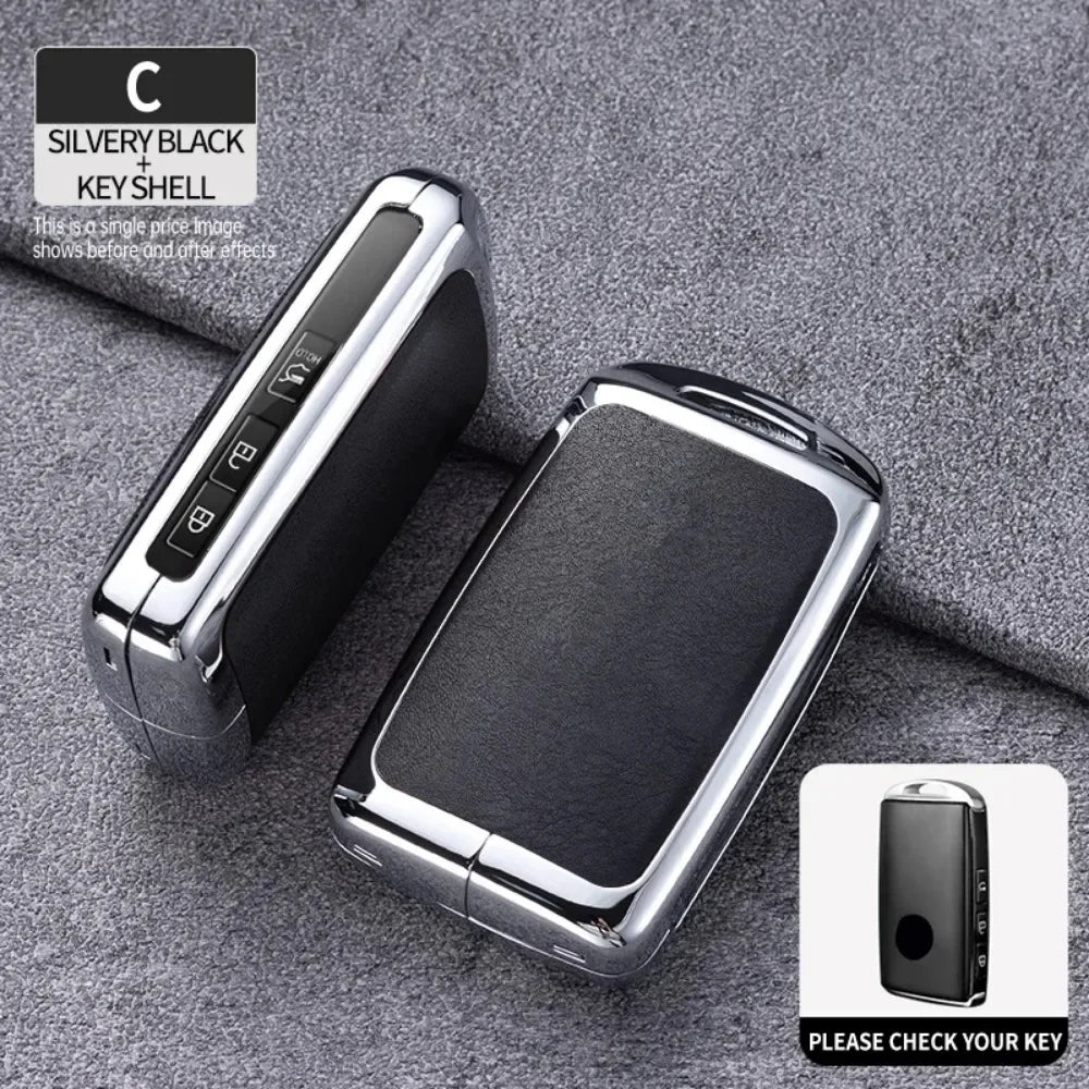 Zinc Alloy Leather Smart Car Key Fob Case Cover Chain Remote Shell Holder Protector for Mazda 3 6 CX3 CX30 CX5 CX8 CX9 CX50 CX60