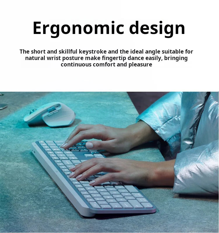 Logitech MX Keys S Wireless Office Keyboard - Smart Illuminated, Multi-Device Ergonomic w/ Logi Bolt, Low Profile & Portable