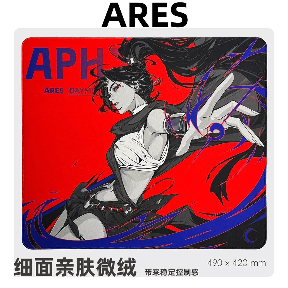 Hot Sale Crescent Care Studio Olympus Series Zeus Hades Poseidon Ares X Mousepad Gaming Mouse Pad FPS PC E-sport Accessories