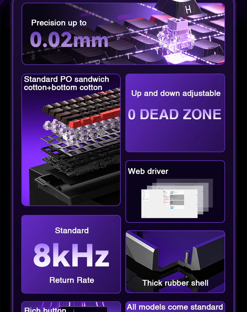AULA WIN68 HE Esports Magnetic Switch Keyboard Rapid Trigger 8K Return RGB Hotswap 60% 68% Custom Game Keyboard