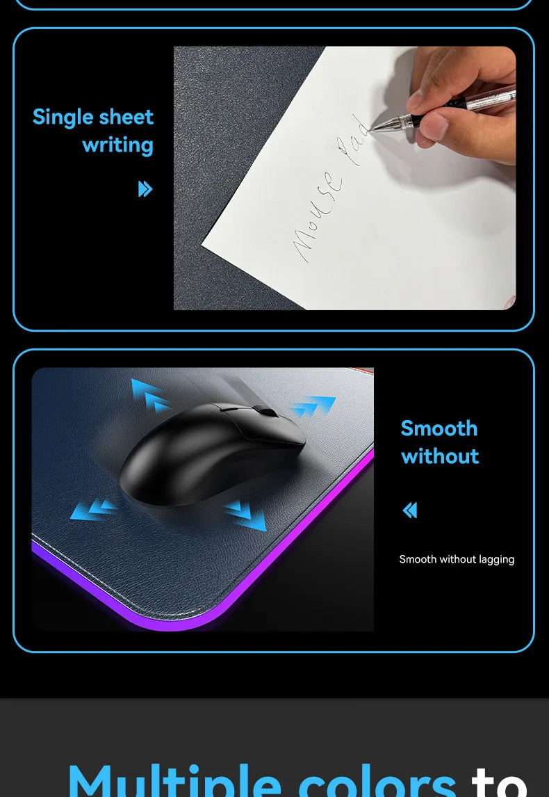 15W 3 in 1 Wireless Charging Mouse Pad Customized Desk Pad Fantasy Glowing Game Pad Rubber Cloth Mouse Pad Super Large Mat