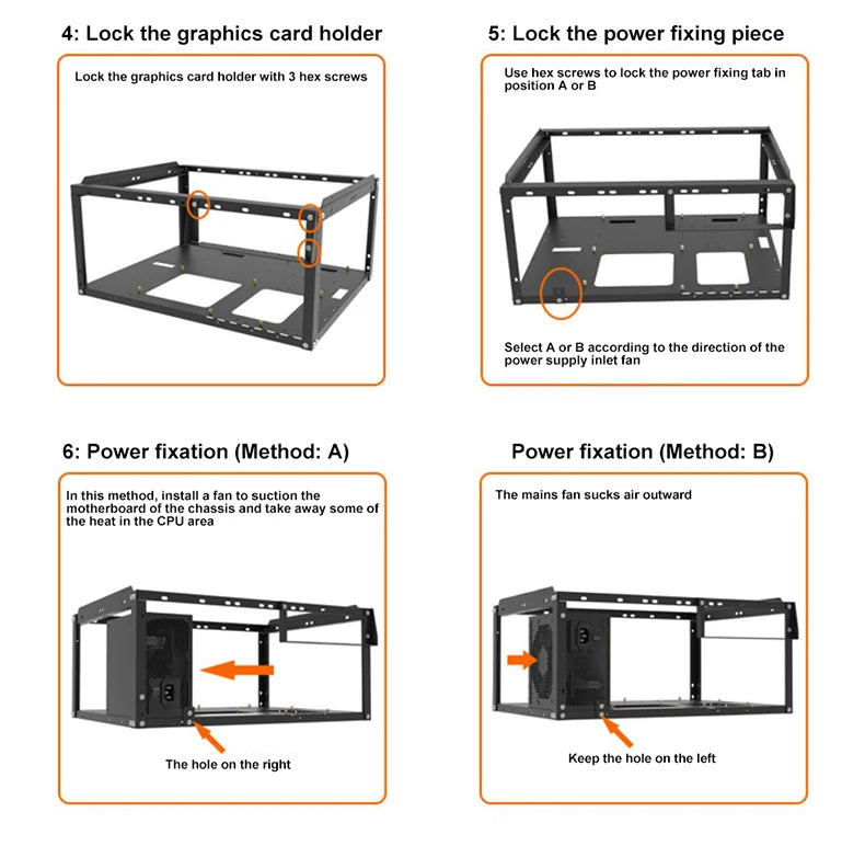 DIY Computer Motherboard Case Rack Aluminum Frame Chassis Cooling Rack Stand Open Chassis Support Bracket Good Heat Dissipation