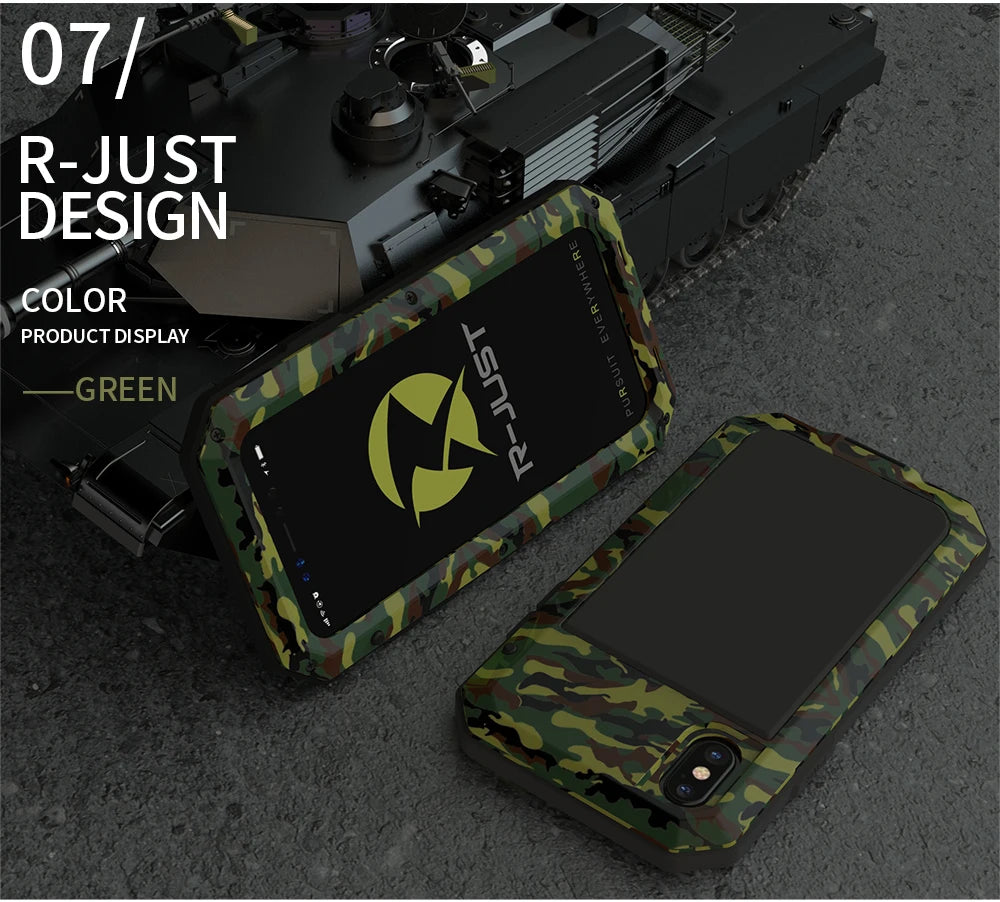 Heavy Duty Metal Aluminum Phone Case for iPhone 14 13 12 11 Pro Max XR XS 6 6S 7 8 Plus X SE Doom Armor Shockproof Case Cover