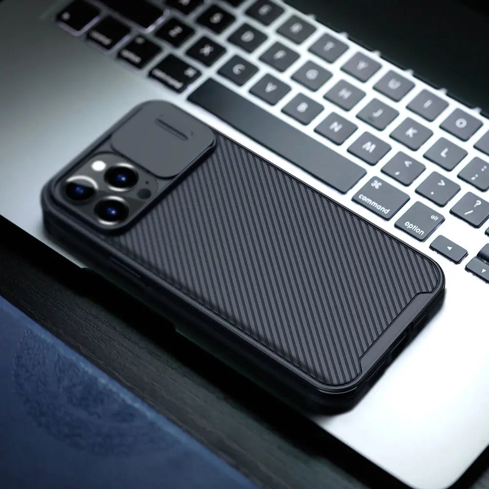 for iPhone 13 Pro Max Camshield Phone Case,NILLKIN Camera Protection Slide Protect Cover Lens Protection Case