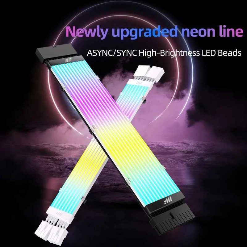 METALFISH ARGB Extension Cable for Computer Power Supply – Motherboard 24PIN & GPU 8PIN, ARGB Sync/Asyn Optional