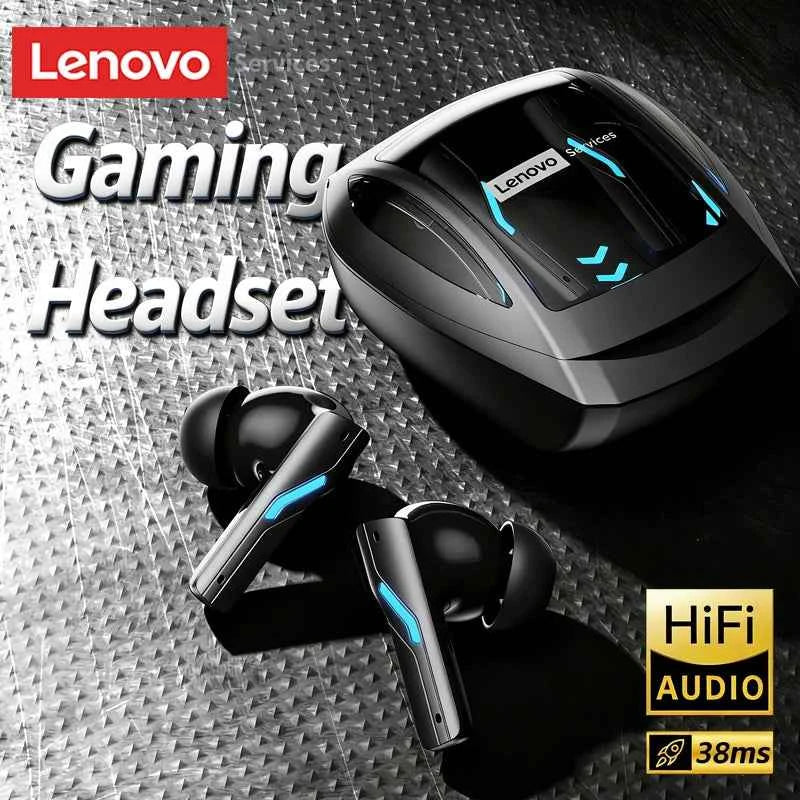 Lenovo Gaming Headset Bluetooth 6.0 Wireless Earphones Low Latency Noise Reduction Esports Headphone Waterproof 24H Battery Life
