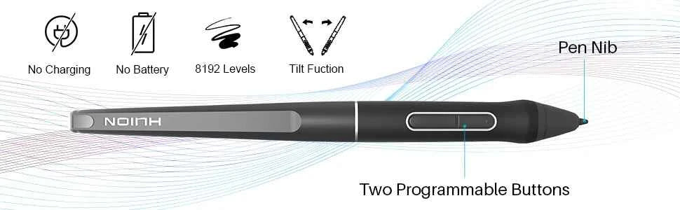 HUION PW507 Battery-Free Stylus for Huion Kamvas PRO 12(GT-116)/PRO 13(GT-133) / Pro 16(GT-156),Kamvas 16(GS1561)/20(GS1901)