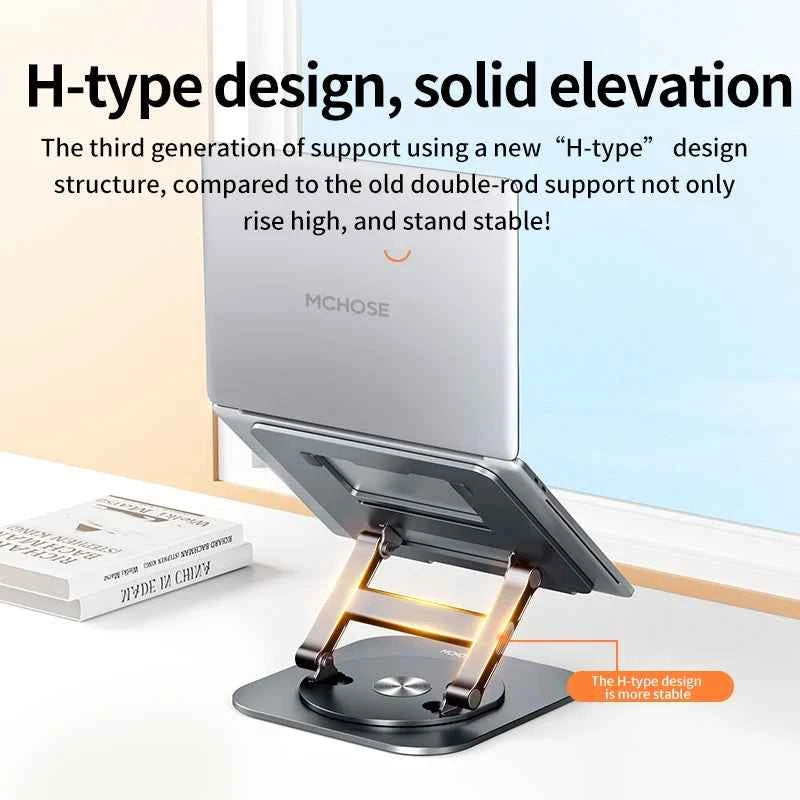 Laptop Stand 360° Rotatable Notebook Holder Liftable Desk Riser Stand Aluminum Alloy Stand Compatible With 9.7-17.3 Inch Laptops