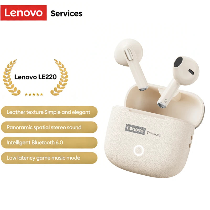 Lenovo Original Wireless Earphones Bluetooth 6.0 Long Battery Life Music Gaming Headphones HiFi Stereo Sound HD Call IP54 Earbud