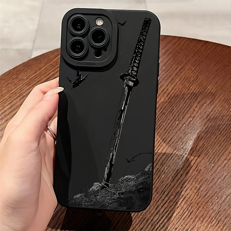 Creative sword pattern protective case for iPhone 17 to 11 Plus, Pro Max can be given as a gift to male or female friends