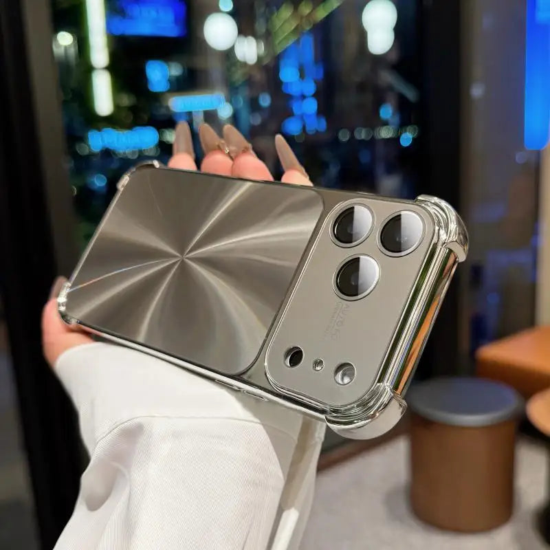 Luxury Plating CD Texture Laser Aesthetic Case For iPhone 17 Air 16 15 14 13 Pro Max Plus Dazzle Aurora Armor Shockproof Cover