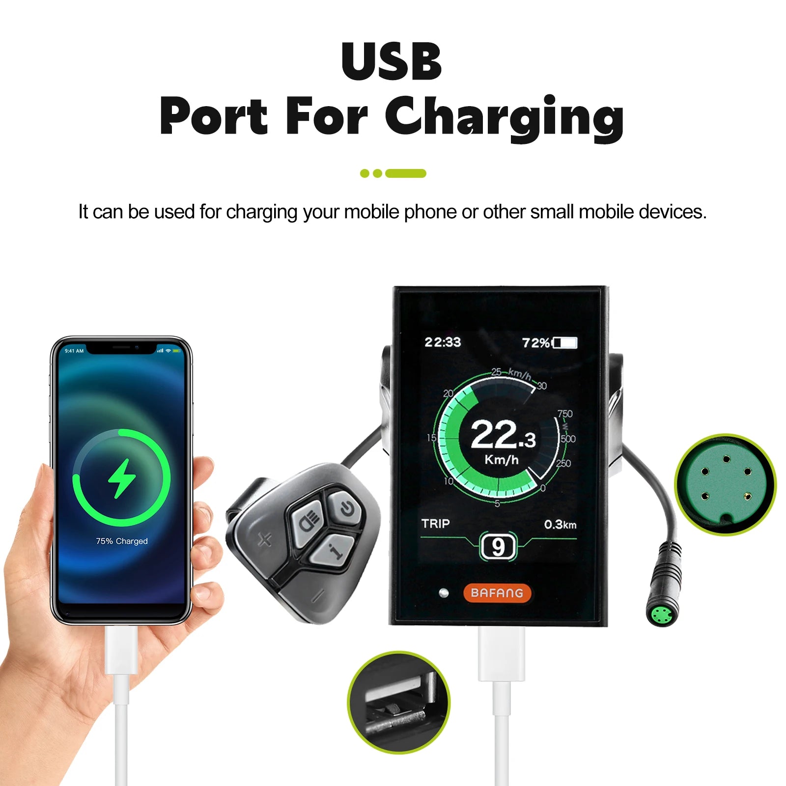 Bafang UART Display Protocol LCD Instrument 36V 48V 52V EKD01 Bluetooth Computer DZ40 DPC18 SW2-M58 for Hub Mid Motor Ebike Kits