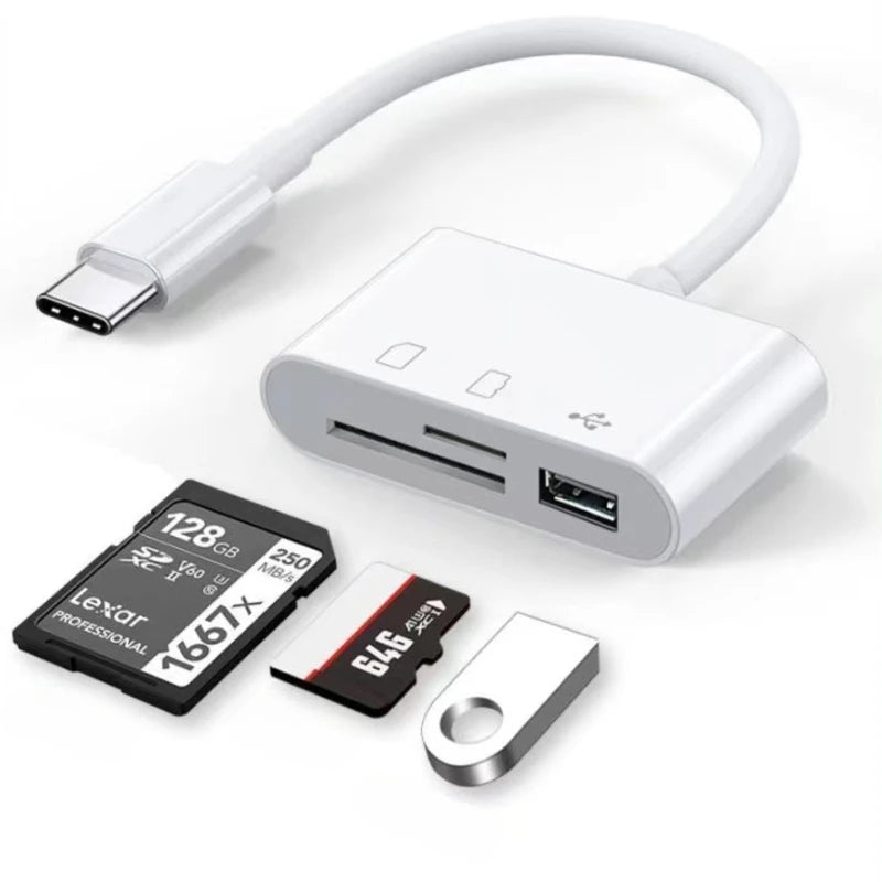 Type-C 3-in-1 Card Reader