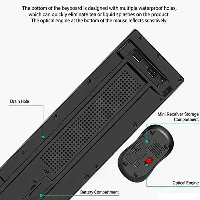 2.4GHz Wireless Keyboard Mouse Set Gaming Keyboard  Mouse Kit Tablet keyboard for Android TV Box Laptop PC Office Accessories