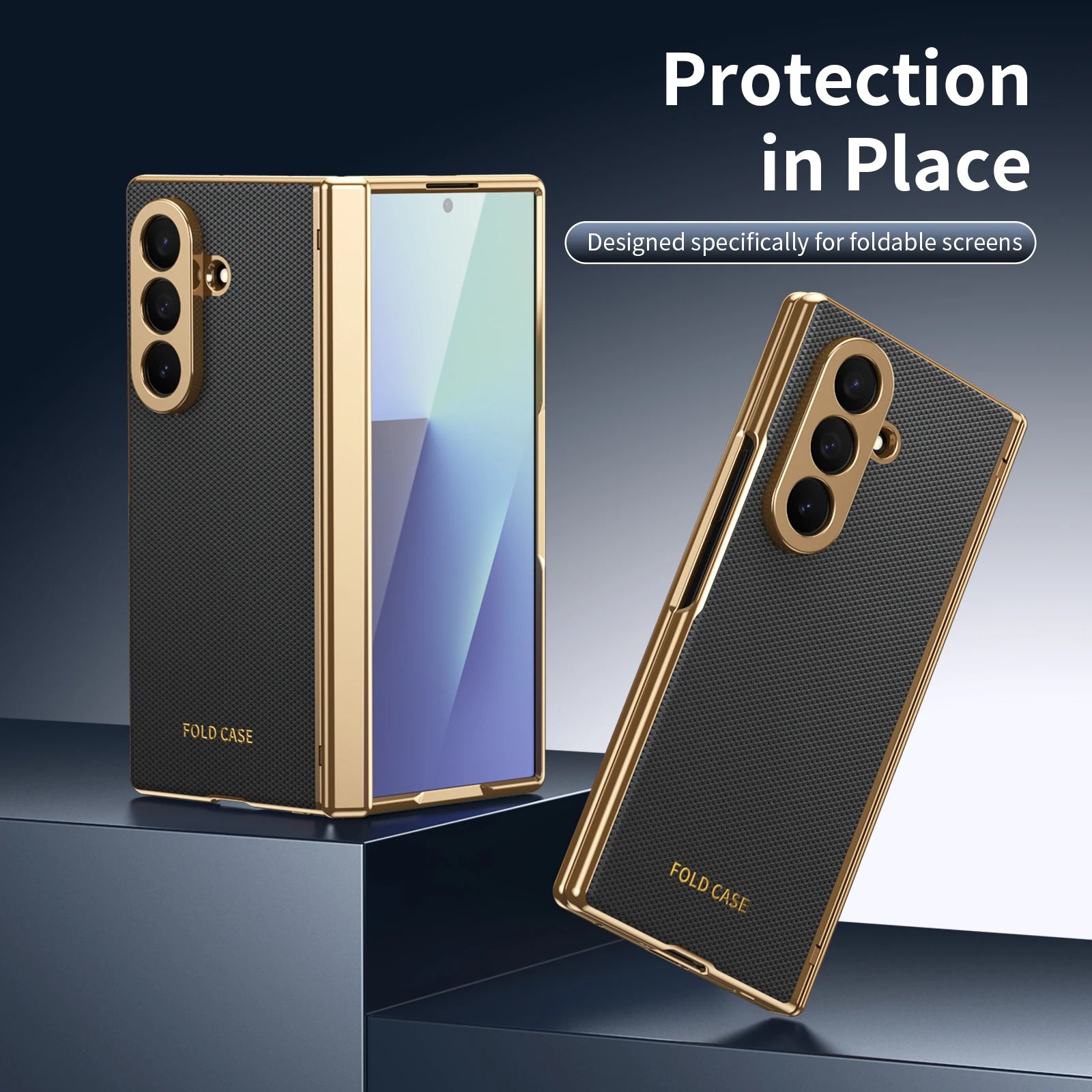 Case for Galaxy Z Fold 7/6/5/4 Phone Case With Screen Glass Film, Hinge Protector, Simple Solid Color Atmosphere Good Hand Feel