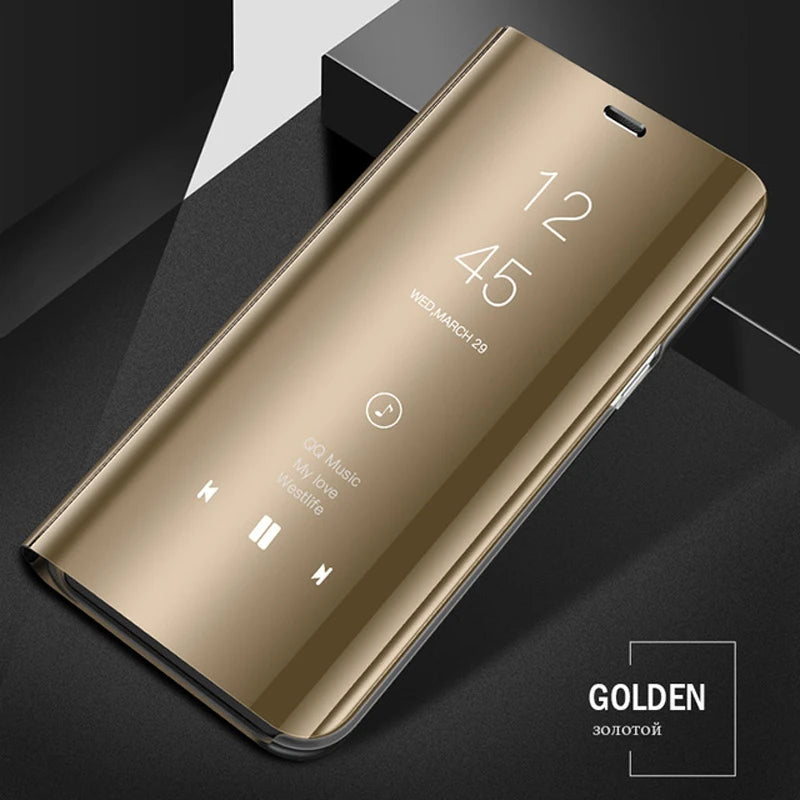 For Samsung Galaxy S26 S25 Ultra Plus FE Edge 5G Smart Mirror Protector Case Flip Holder Shockproof Cover Sumsung S26 Pro Fundas