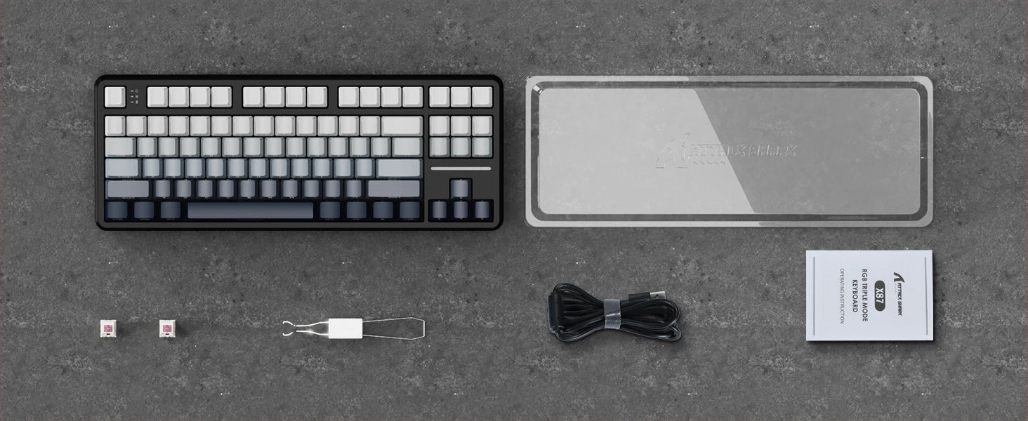 ATTACK SHARK X87 Wireless Mechanical Gaming Keyboard, Tri-Mode BT5.0/2.4GHz/USB-C Gasket Hot Swappable Custom Keyboard, Pre-lube