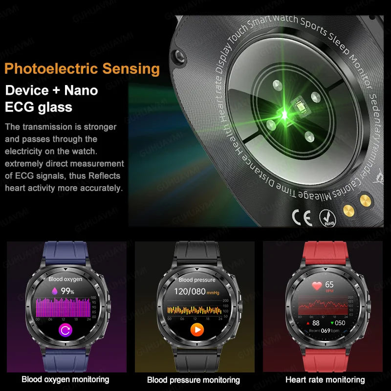 New Health Watch Uric Acid Blood Pressure Blood oxygen Body Analysis Body Fat SmartWatch ECG+PPG Bluetooth call Clock Women Men