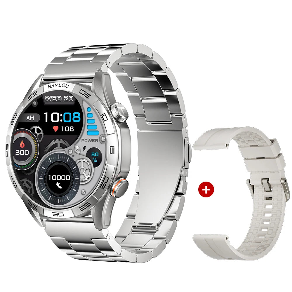 HAYLOU Solar 5 Smartwatch 1.58'' AMOLED Display 60Hz Refresh Rate 24H Health Monitoring Voice Calling 100+ Sports Modes Black/Silver