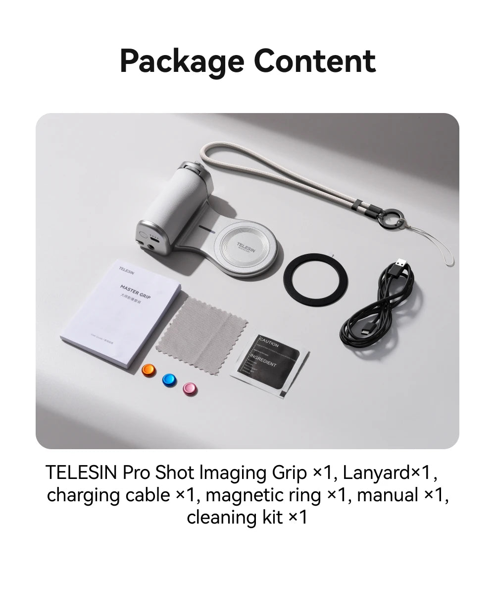 TELESIN Magnetic Phone Camera Shoot Hand Grip 3200Mha Powerbank Wireless Charging Phone Holder Shooting Aid for Iphone Andriod