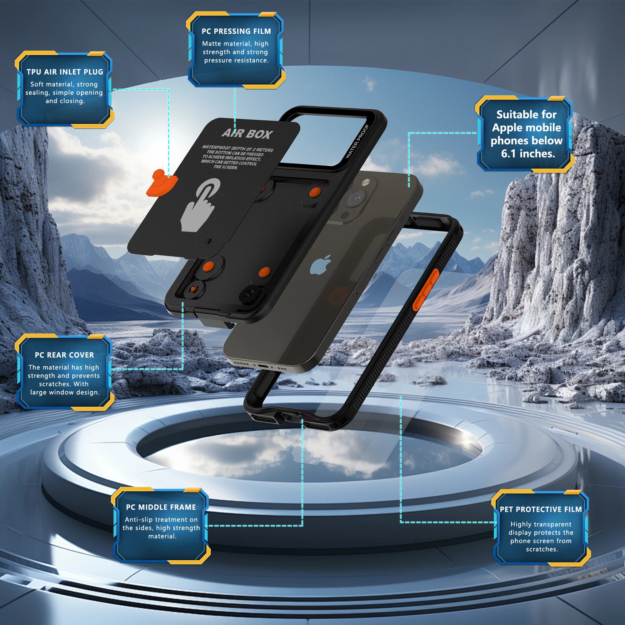 This brand-new touch-enabled IP68 waterproof phone case is suitable for iPhone 16 PRO MAX, 17, 15, 14, 13, 11PRO, and 12