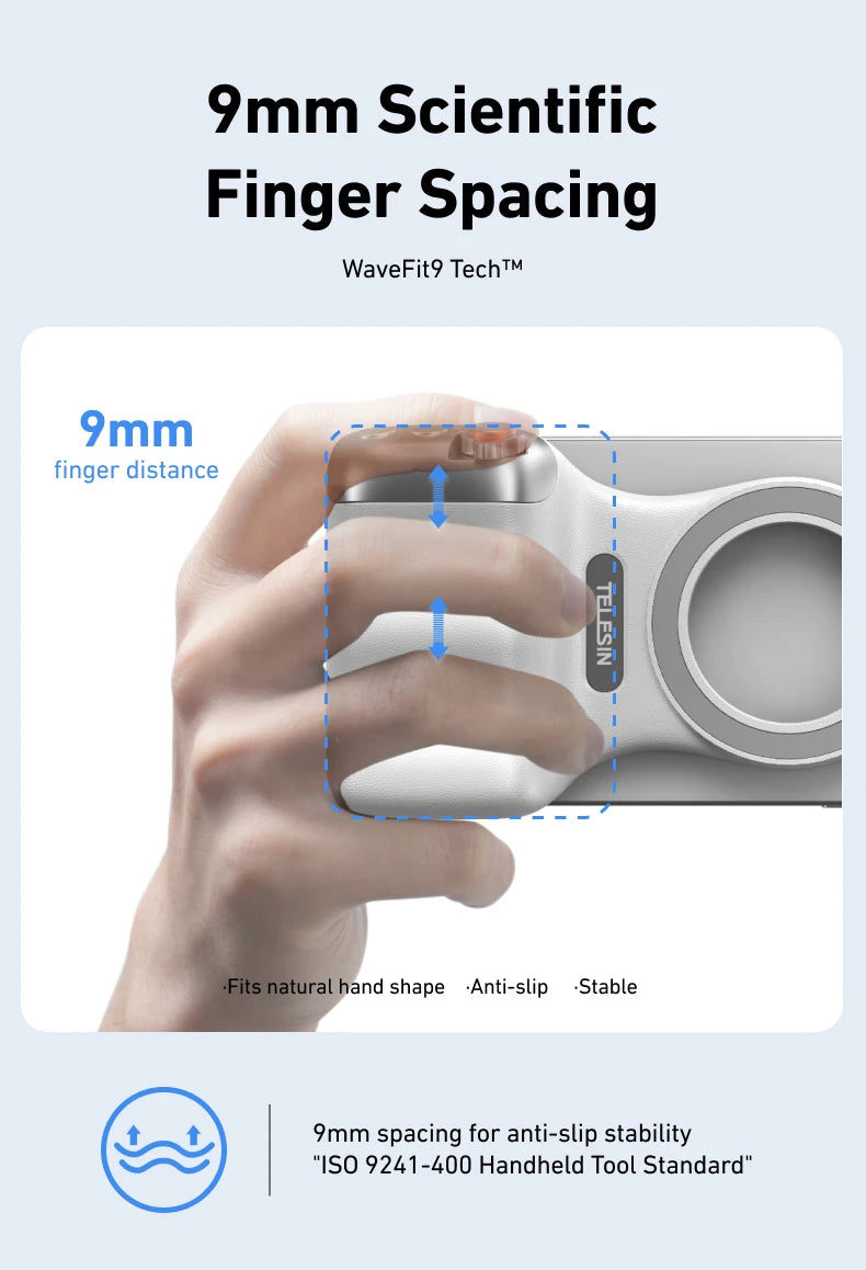 TELESIN Magnetic Phone Camera Shutter Grip and Fill Light Set Shooting Aid Remote Control Handle for Iphone HUAWEI SAMSUNG Phone